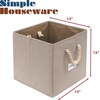 image:imageSimple Houseware 11Inch Cube Storage Bin with Braided Handles IvoryBeige