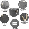 image:imageSimple Houseware 11Inch Cube Storage Bin with Braided Handles IvoryDark Gray