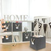 image:imageSimple Houseware 11Inch Cube Storage Bin with Braided Handles IvoryDark Gray