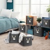 image:imageSimple Houseware 11Inch Cube Storage Bin with Braided Handles IvoryDark Gray