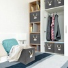 image:imageSimple Houseware 11Inch Cube Storage Bin with Braided Handles IvoryDark Gray