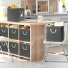 image:imageSimple Houseware 11Inch Cube Storage Bin with Braided Handles IvoryDark Gray