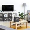 image:imageSimple Houseware 11Inch Cube Storage Bin with Braided Handles IvoryDark Gray