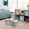 image:imageSimple Houseware 11Inch Cube Storage Bin with Braided Handles IvoryGray