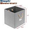 image:imageSimple Houseware 11Inch Cube Storage Bin with Braided Handles IvoryGray