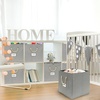 image:imageSimple Houseware 11Inch Cube Storage Bin with Braided Handles IvoryGray