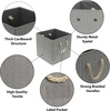 image:imageSimple Houseware 11Inch Cube Storage Bin with Braided Handles IvoryGray