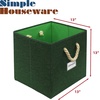 image:imageSimple Houseware 11Inch Cube Storage Bin with Braided Handles IvoryGreen
