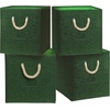 image:imageSimple Houseware 11Inch Cube Storage Bin with Braided Handles IvoryGreen