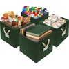 image:imageSimple Houseware 11Inch Cube Storage Bin with Braided Handles IvoryGreen