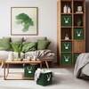 image:imageSimple Houseware 11Inch Cube Storage Bin with Braided Handles IvoryGreen