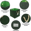 image:imageSimple Houseware 11Inch Cube Storage Bin with Braided Handles IvoryGreen