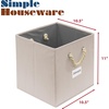 image:imageSimple Houseware 11Inch Cube Storage Bin with Braided Handles IvoryIvory