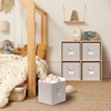 image:imageSimple Houseware 11Inch Cube Storage Bin with Braided Handles IvoryIvory
