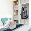 image:imageSimple Houseware 11Inch Cube Storage Bin with Braided Handles IvoryIvory