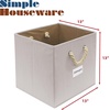 image:imageSimple Houseware 11Inch Cube Storage Bin with Braided Handles IvoryIvory