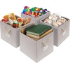 image:imageSimple Houseware 11Inch Cube Storage Bin with Braided Handles IvoryIvory