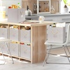 image:imageSimple Houseware 11Inch Cube Storage Bin with Braided Handles IvoryIvory