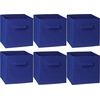 image:imageSimple Houseware 11Inch Foldable Cube Storage Bins Geometric Gray 6PackDark Blue