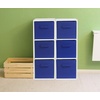 image:imageSimple Houseware 11Inch Foldable Cube Storage Bins Geometric Gray 6PackDark Blue