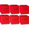 image:imageSimple Houseware 11Inch Foldable Cube Storage Bins Geometric Gray 6PackRed