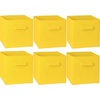 image:imageSimple Houseware 11Inch Foldable Cube Storage Bins Geometric Gray 6PackYellow