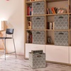 image:imageSimple Houseware 11Inch Foldable Cube Storage Bins with Handle Steel BlueBeige
