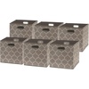 image:imageSimple Houseware 11Inch Foldable Cube Storage Bins with Handle Steel BlueBeige