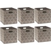 image:imageSimple Houseware 11Inch Foldable Cube Storage Bins with Handle Steel BlueBeige