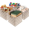 image:imageSimple Houseware 11Inch Foldable Cube Storage Bins with Handle Steel BlueBeige