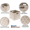 image:imageSimple Houseware 11Inch Foldable Cube Storage Bins with Handle Steel BlueBeige