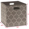 image:imageSimple Houseware 11Inch Foldable Cube Storage Bins with Handle Steel BlueBeige