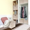 image:imageSimple Houseware 11Inch Foldable Cube Storage Bins with Handle Steel BlueBeige