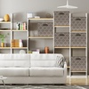 image:imageSimple Houseware 11Inch Foldable Cube Storage Bins with Handle Steel BlueBeige