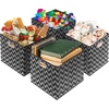 image:imageSimple Houseware 11Inch Foldable Cube Storage Bins with Handle Steel BlueBlack