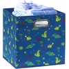image:imageSimple Houseware 11Inch Foldable Cube Storage Bins with Handle Steel BlueBlue  Dinosaur