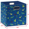 image:imageSimple Houseware 11Inch Foldable Cube Storage Bins with Handle Steel BlueBlue  Dinosaur