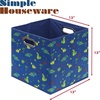 image:imageSimple Houseware 11Inch Foldable Cube Storage Bins with Handle Steel BlueBlue  Dinosaur
