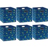 image:imageSimple Houseware 11Inch Foldable Cube Storage Bins with Handle Steel BlueBlue  Dinosaur