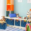 image:imageSimple Houseware 11Inch Foldable Cube Storage Bins with Handle Steel BlueBlue  Dinosaur