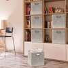 image:imageSimple Houseware 11Inch Foldable Cube Storage Bins with Handle Steel BlueGray
