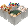 image:imageSimple Houseware 11Inch Foldable Cube Storage Bins with Handle Steel BlueGray