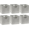 image:imageSimple Houseware 11Inch Foldable Cube Storage Bins with Handle Steel BlueGray