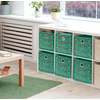 image:imageSimple Houseware 11Inch Foldable Cube Storage Bins with Handle Steel BlueGreen  Lama