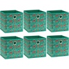 image:imageSimple Houseware 11Inch Foldable Cube Storage Bins with Handle Steel BlueGreen  Lama