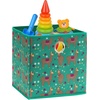 image:imageSimple Houseware 11Inch Foldable Cube Storage Bins with Handle Steel BlueGreen  Lama