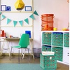 image:imageSimple Houseware 11Inch Foldable Cube Storage Bins with Handle Steel BlueGreen  Lama