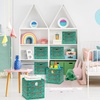 image:imageSimple Houseware 11Inch Foldable Cube Storage Bins with Handle Steel BlueGreen  Lama