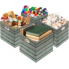 image:imageSimple Houseware 11Inch Foldable Cube Storage Bins with Handle Steel BlueGreen