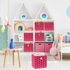 image:imageSimple Houseware 11Inch Foldable Cube Storage Bins with Handle Steel BluePink